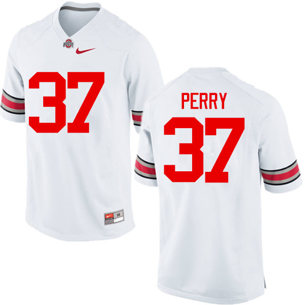 Ohio State Buckeyes #37 Joshua Perry College Football Jerseys Game-White